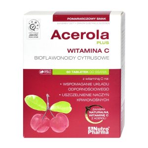 Acerola Plus, tabletki do ssania o smaku pomarańczowym, 60 szt. / (Nutropharma)