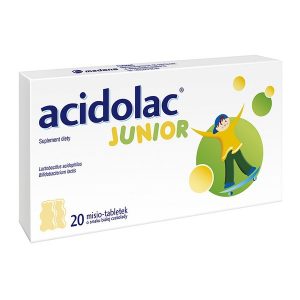 Acidolac Junior, misio-tabletki, o smaku białej czekolady, 20 szt. / (Medana)