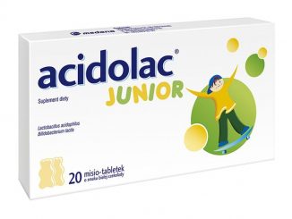 Acidolac Junior, misio-tabletki, o smaku białej czekolady, 20 szt. / (Medana)