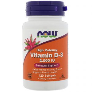 Vitamin D-3 High Potency , 2,000 IU, 120 Softgels (Now Foods)