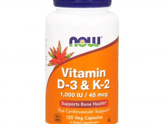 Vitamin D-3 & K-2, 1,000 IU / 45 mcg, 120 Veg Capsules (Now Foods)