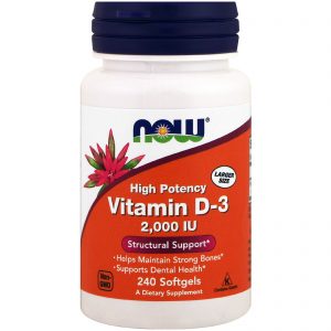 Vitamin D-3 High Potency, 2,000 IU, 240 Softgels (Now Foods)