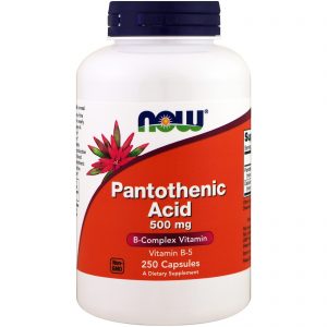 Pantothenic Acid, 500 mg, 250 Capsules (Now Foods)
