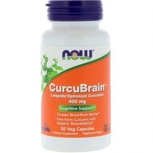 CurcuBrain, Cognitive Support, 400 mg, 50 Veg Capsules (Now Foods)