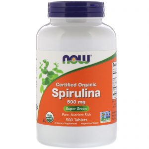 Certified Organic Spirulina, 500 mg, 500 Tablets (Now Foods)