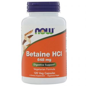 Betaine HCL, 648 mg, 120 Veggie Caps (Now Foods)