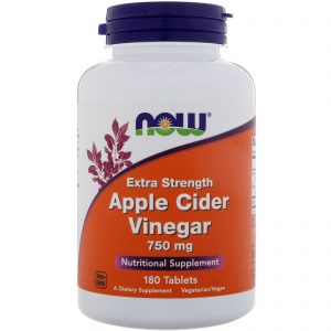 Apple Cider Vinegar, Extra Strength, 750 mg, 180 Tablets (Now Foods)