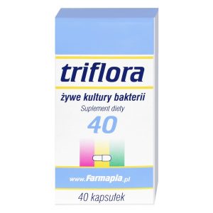 Triflora, Żywe kultury bakterii, kapsułki, 40 szt. / (Farmapia)