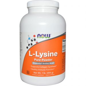 L-Lysine Pure Powder, 1 lb (454 g) (Now Foods)