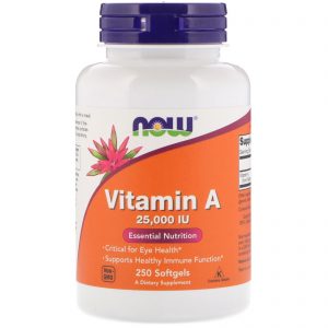 Vitamin A, 25,000 IU, 250 Softgels (Now Foods)