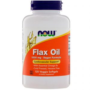 Flax Oil, 1000 mg, 120 Veggie Softgels (Now Foods)