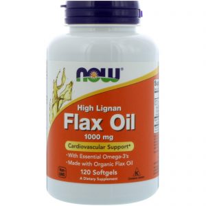 High Lignan Flax Oil, 1,000 mg, 120 Softgels (Now Foods)
