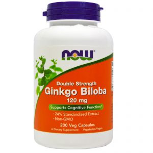Ginkgo Biloba, Double Strength, 120 mg, 200 Veg Capsules (Now Foods)