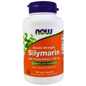 Silymarin, Milk Thistle Extract with Artichoke & Dandelion, Double Strength, 300 mg, 100 Veg Capsules (Now Foods)