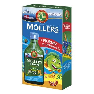 Mollers Tran Norweski, aromat owocowy, 250 ml + piórnik GRATIS / (Orkla Care)