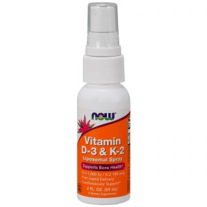 Vitamin D-3 & K-2, Liposomal Spray, D-3 1,000 IU / K-2 100 mcg, 2 fl oz (59 ml) (Now Foods)