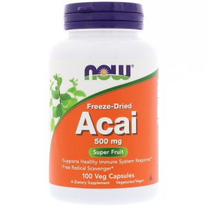 Freeze-Dried Acai, 500 mg, 100 Veg Capsules (Now Foods)