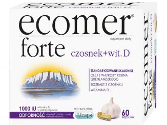 Ecomer forte czosnek + wit. D, kapsułki twarde, 60 szt. / (Krotex)