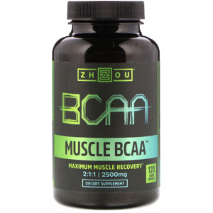 Muscle BCAA, 2,500 mg, 120 Veggie Capsules (Zhou Nutrition)