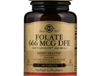 Folate as Metafolin, 400 mcg, 100 Tablets (Solgar)
