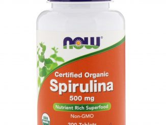 Certified Organic Spirulina, 500 mg, 200 Tablets (Now Foods)