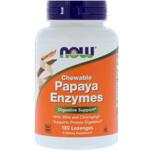 Chewable Papaya Enzymes, 180 Lozenges (Now Foods)