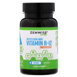 Methylcobalamin Vitamin B-12, Timed Release, 1,000 mcg, 160 Tablets (Zenwise Health)