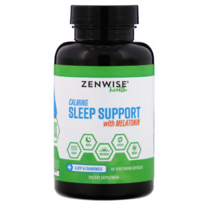 Calming Sleep Support with Melatonin, 60 Vegetarian Capsules (Zenwise Health)