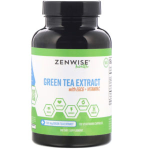 Green Tea Extract with EGCG + Vitamin C, 120 Vegetarian Capsules (Zenwise Health)