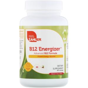B12 Energizer, Advanced B12 Formula, Natural Cherry Flavor, 360 Lozenges (Zahler)