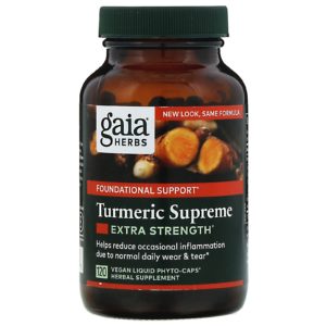 Turmeric Supreme, Extra Strength, 120 Vegan Liquid Phyto-Caps (Gaia Herbs)