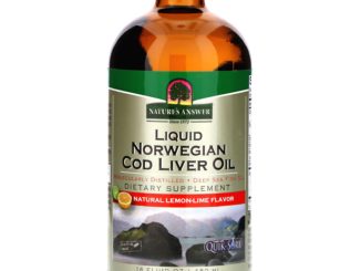 Liquid Norwegian Cod Liver Oil, Natural Lemon-Lime Flavor, 16 fl oz (480 ml) (Nature's Answer)
